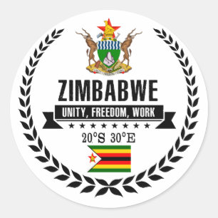 Zimbabwe Ronde Sticker