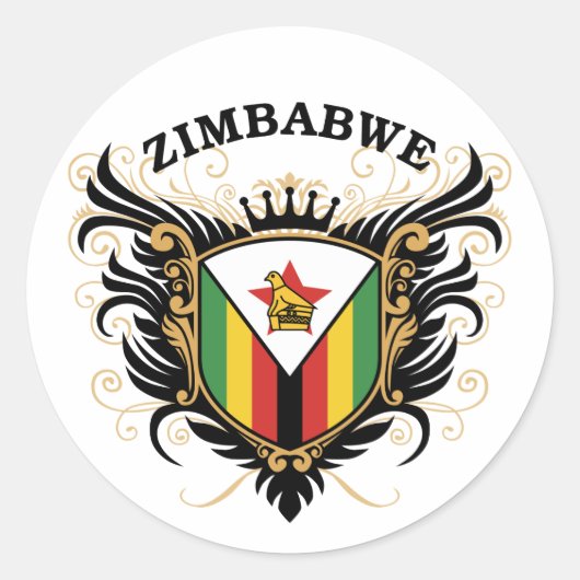 Zimbabwe Ronde Sticker (Voorkant)