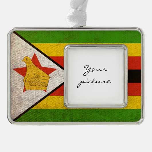 Zimbabwe Verzilverd Kader Ornament (Voorkant)