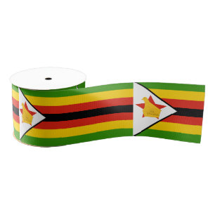 Zimbabwe vlag en Zimbabwe reizen, vakantie/sport Grosgrain Lint