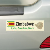 Zimbabwe vlag + Map Bumpersticker (Op auto)