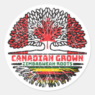 Zimbabwe Zimbabwaanse Canadese bomen in Canada Ronde Sticker