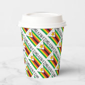 Zimbabwe Zimbabwaanse vlag betegeld gepersonalisee Papieren Bekers (Links)