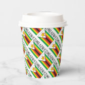 Zimbabwe Zimbabwaanse vlag betegeld gepersonalisee Papieren Bekers (Achterkant)