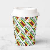 Zimbabwe Zimbabwaanse vlag betegeld gepersonalisee Papieren Bekers (Rechts)