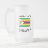 Zimbabwe Zimbabwaanse vlag gepersonaliseerd Matglas Bierpul (Links)