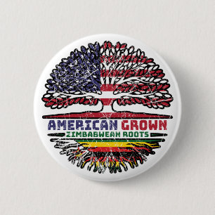 Zimbabwe Zimbabwe Zimbabwaans Amerikaans VS Vereni Ronde Button 5,7 Cm