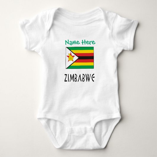Zimbabwe Zimbabwean Flag Personalized Text Romper (Voorkant)