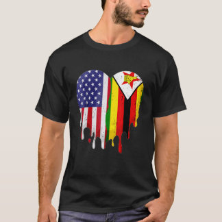 Zimbabwean American Patriot Grown Country Melting  T-shirt