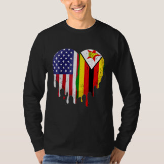 Zimbabwean American Patriot Grown Country Melting  T-shirt