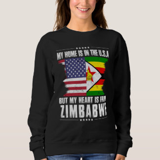 Zimbabwean American Patriot Grown Proud Home Heart Trui