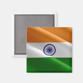 zIN002 Indien agitant DRAPEAU Inde, Aimant frigo (Recto/Verso)