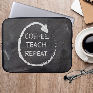  zin krijtbord koffie leren herhalen laptop sleeve
