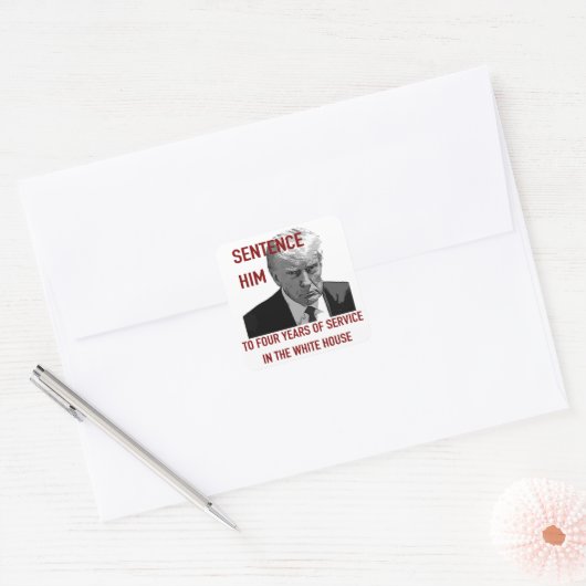 Zin Trump Vierkante Sticker (Envelop)