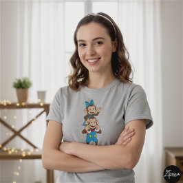 Zina and Mimo carrying her on his shoulder. T-shirt