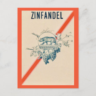 Zinfandel Bear Wine Ansichtkaart Briefkaart