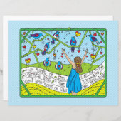 Zing als het vogelblad 11 x 8,5 inch (Voorkant / Achterkant)