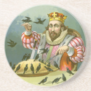 Zing een lied van zes stuivers, Vintage kinderrijm Zandsteen Onderzetter