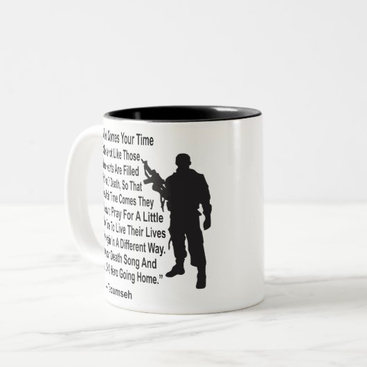 Zing je doodslied en sterf als een held # tweekleurige koffiemok (Voorkant links)