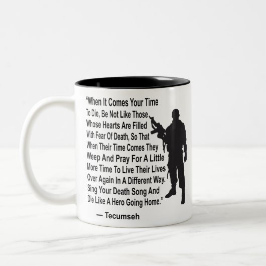 Zing je doodslied en sterf als een held # tweekleurige koffiemok (Links)