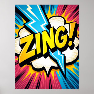 ZING! Lightning Pop Art Explosion Poster