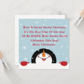 Zing. Snowy Kerstmis Kaart (Voorkant / Achterkant in situ)