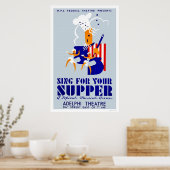 Zing voor Supper Musical 1939 WPA Poster (Keuken)