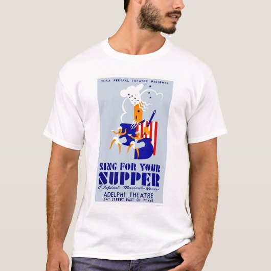 Zing voor Supper Musical 1939 WPA T-shirt (Voorkant)