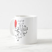 Zingen Hart Liefde Is In De Lucht Grappig Koffiemok (Voorkant links)