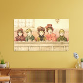 Zingen in de kerk (met papier) canvas afdruk (Insitu (Woonkamer))