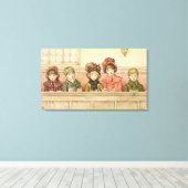 Zingen in de kerk (met papier) canvas afdruk (Insitu (Houten vloer))