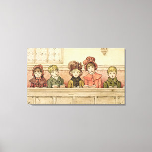 Zingen in de kerk (met papier) canvas afdruk