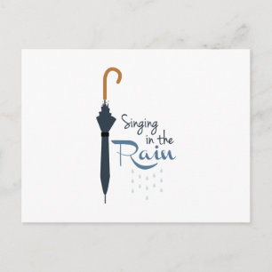 Zingen in de regen briefkaart