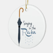 Zingen in de regen keramisch ornament (Links)