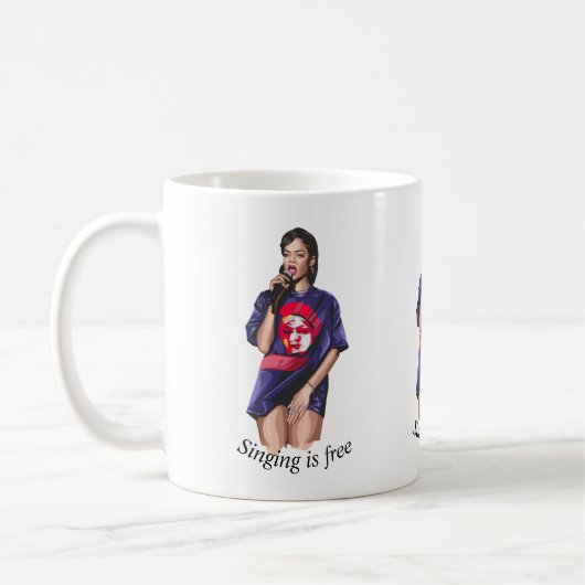 Zingen is gratis koffie-mok koffiemok (Links)