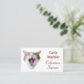 Zingen Kat coloratuursopraan grappig Visitekaartje (Staand voorkant)