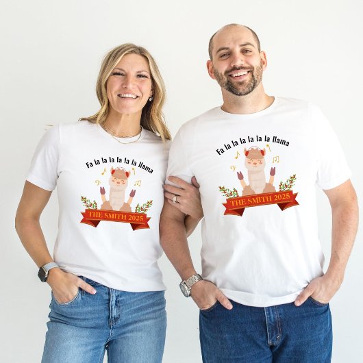 Zingen Kerstmis Llama Familie Matching Mannen Tri-Blend Shirt