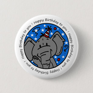 Zingen Olifant Verjaardag Button