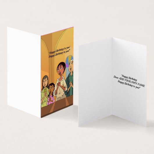 Zingen samen Happy Birthday Kaart (Binnen en buitenkant)