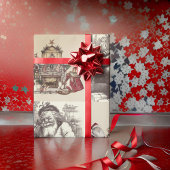 Zingen Santa  Collage Kerstmis Cadeaupapier