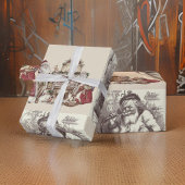 Zingen Santa  Collage Kerstmis Cadeaupapier