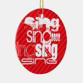 Zingen; Scarlet Red Stripes Keramisch Ornament (Rechts)