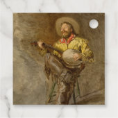 Zingen Spaanse cowboy en banjo spelen Trail Song Bedankjes Labels (Achterkant)