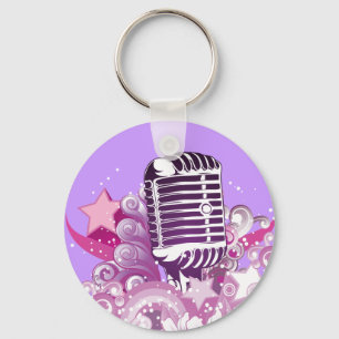 zingend diva microfoonvector sleutelhanger