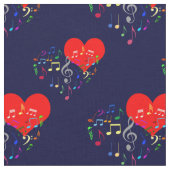 Zingend Heart Pattern. Kleurnotities, blauwe achte Stof (Close Up)