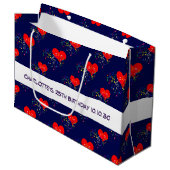 Zingend Heart Pattern. Rode harten, kleurrijke not Groot Cadeauzakje (Voorkant Gekanteld)