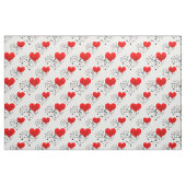 Zingend Heart Pattern. Rode harten, zwarte noten Stof (Fat Quarter)