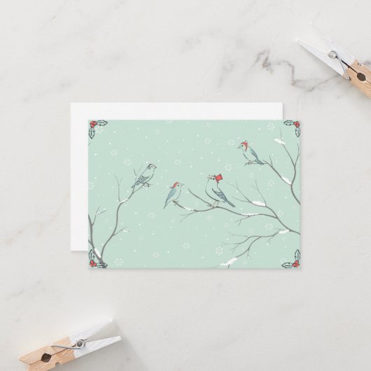 Zingend kerstlied kaart (Voorkant / Achterkant in situ)