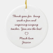 Zingend Leraar Kerst Custom Gift Ornament (Achterkant)
