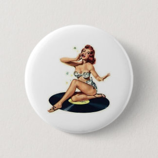 zingend meisje ronde button 5,7 cm